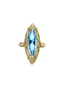 Ring Aquamarin 14 Karat Gelbgold Vintage Stil vrc005y